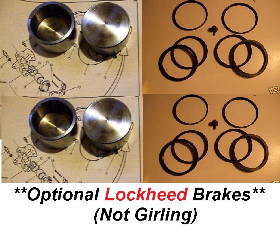 (x4) FRONT BRAKE CALIPER PISTONS & SEALS (Vauxhall Viva HB HC GT) (** Lockheed Brakes **) (1966- 78) 